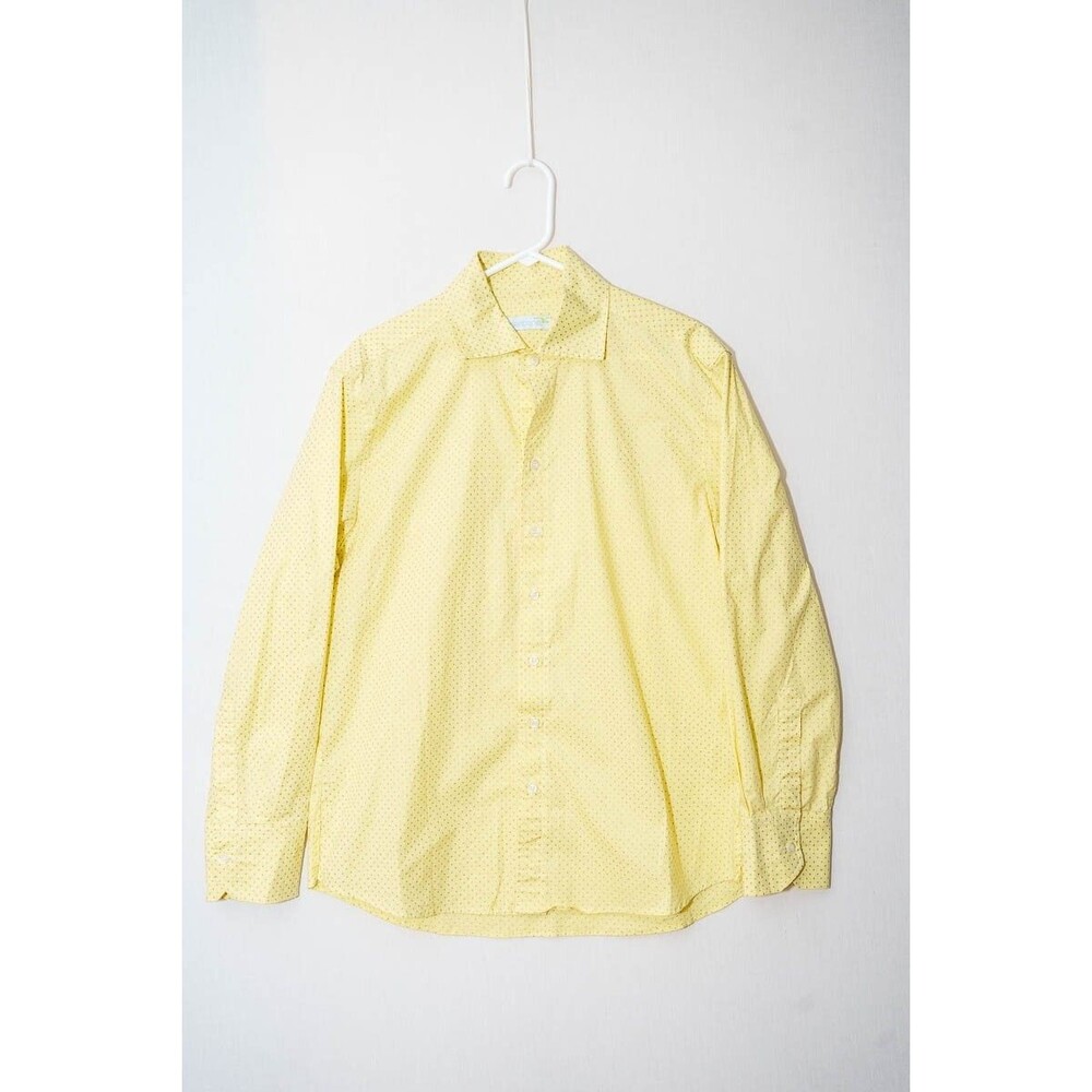 Seaplane M mens button down shirt yellow polka dot USA office casual